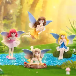 Small Fairy Figurines Miniature Garden Accessories , Birthday Cake Topper Flower Pot Home Decoration Girl Fly Wing Figurines