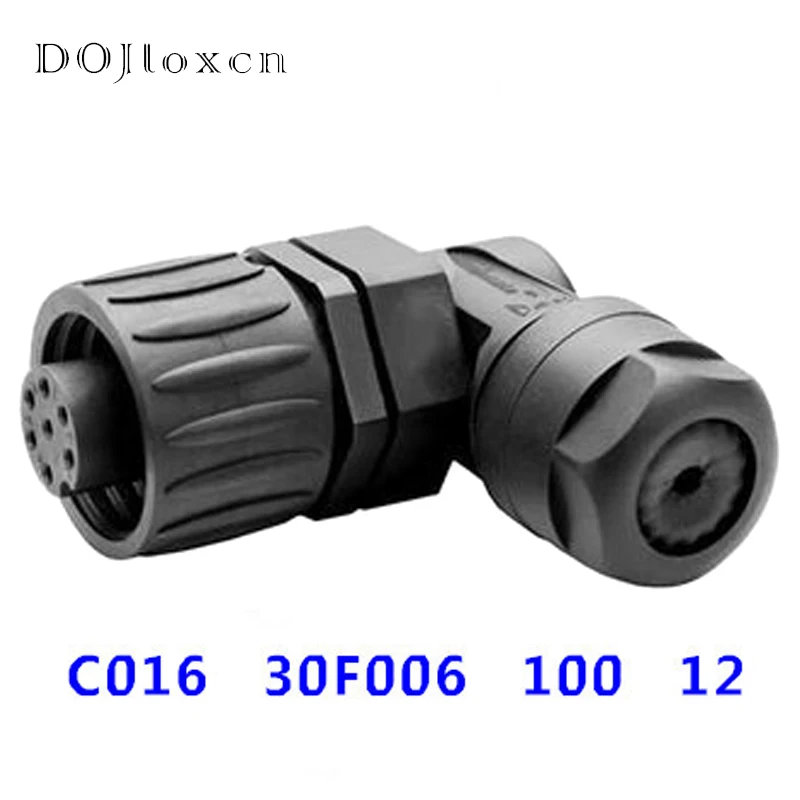 1 5 Sets 4 7 Pin Heavy Machine Connector Amphenol C016 30K006 100 12 30F006 6+PE Male Female Waterproof Elbow Plug Wiring Socket