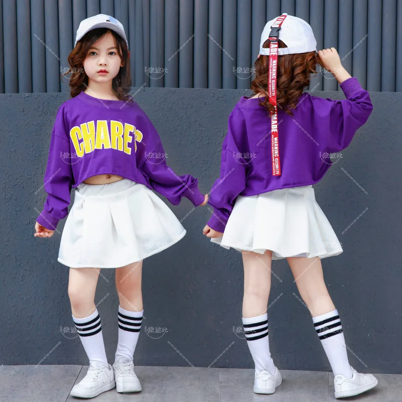 子供のヒップホップダンススカート,男の子と女の子のためのボールルームの服,ジャズのためのダンスウェア,ステージ衣装