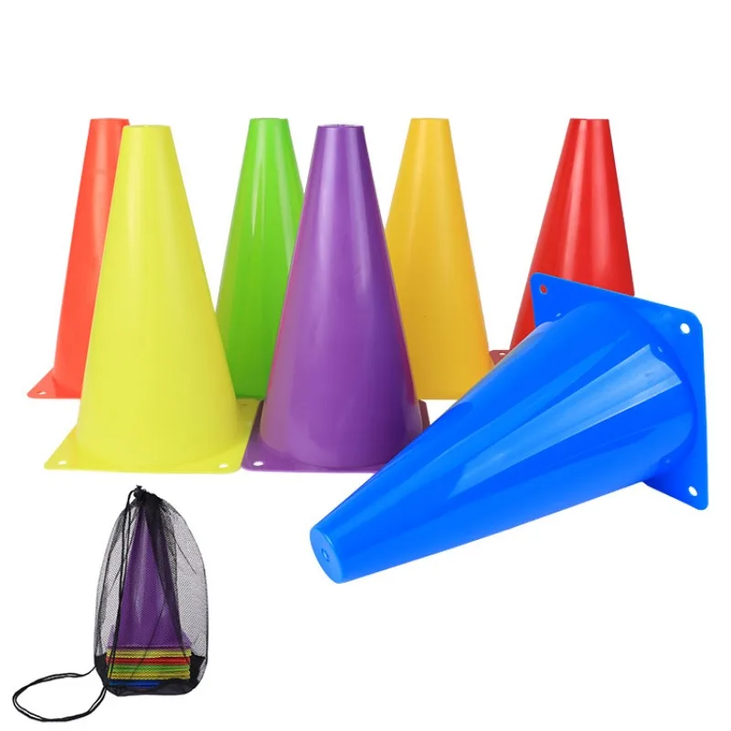 23cm Training Mark Bucket Thickened Football Flat Ground Training Cone Roller Pile Football Obstacle Training Mark Obstacle Mark