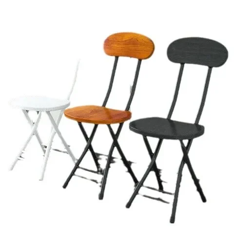 Folding Chair Home Back Chair Training Folding Stool Round Stool Outdoor Simple Computer Chair - view 4