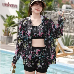 Three Pieces Tankini Swimsuits Women 2023 New Extra Plus Size Sport Swimwear High Waist Beach Bathing Suit Female Summer Clothes