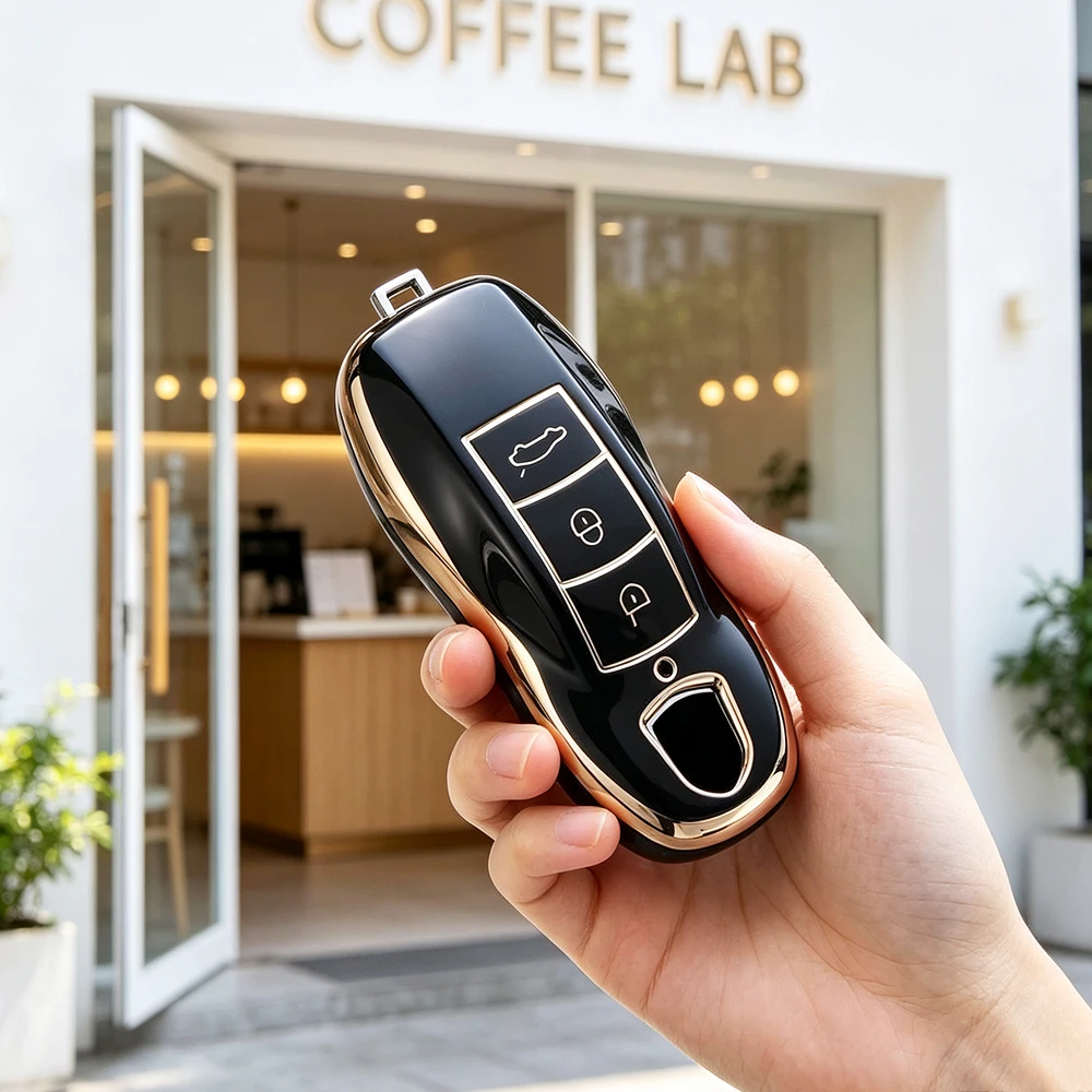 TPU Car Key Case Cover Shell for Porsche Panamera Spyder Carrera Macan Cayman Cayenne 911 970 981 991 Fob Accessories