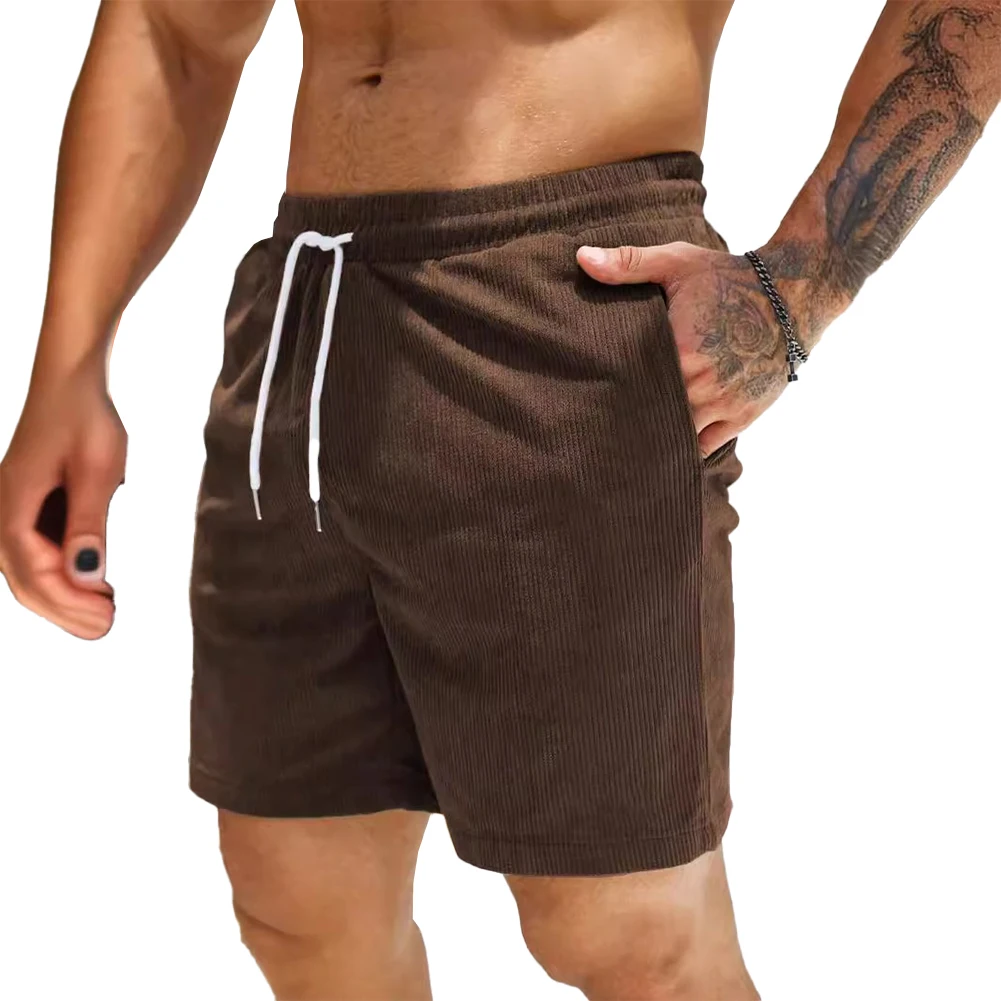 Bequeme Mode dail Urlaub Männer Shorts Hosen Strand Cord elastische Taille mittlere Taille Polyester leichte Dehnung