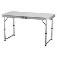 120x60x70cm Aluminium Camping Table, Portable Folding Table Small Picnic Table Laptop Desk TV Dinner Bed Home Office, White