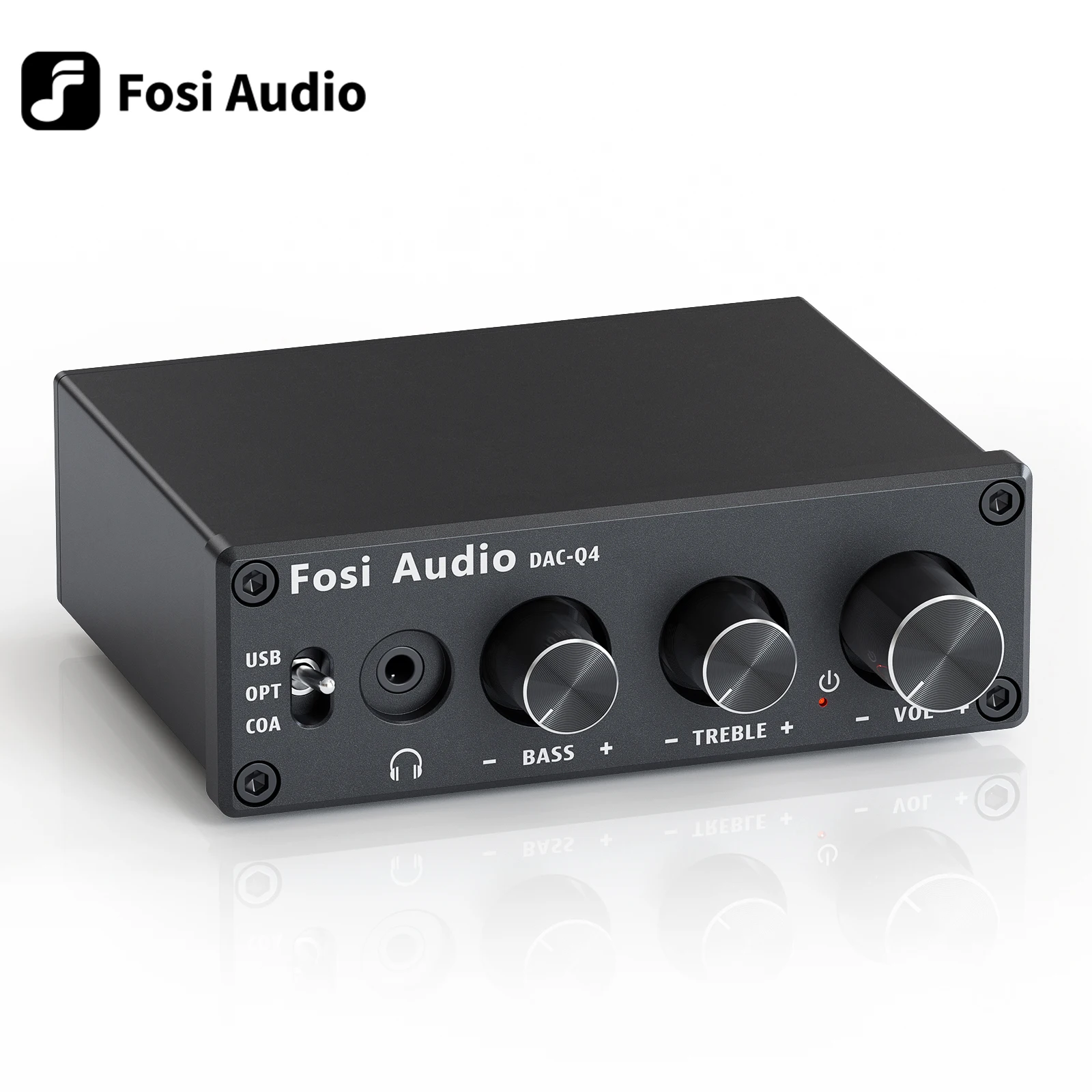 Fosi Audio Q4 Mini Stereo USB Gaming DAC & Kopfhörerverstärker Audio Konverter Adapter für Heim-/Desktop-betriebene/aktive Lautsprecher