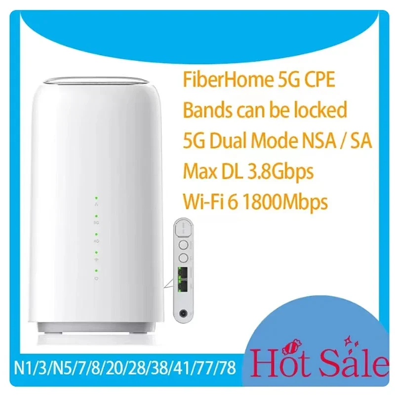 

Original&new FiberHome LG6121F 3.8Gbps Wi-Fi 6 AX1800 2.4/5GHz 4G LTE Cat19 NSA+SA 5G CPE Home Sim Card WiFi Router