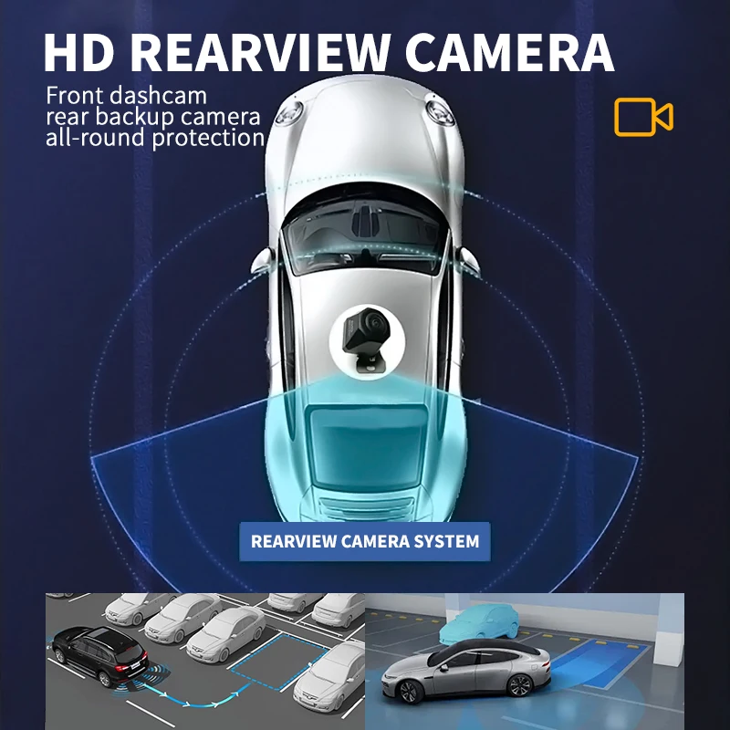 Cámara de espejo de 5MP para coche, grabadora de vídeo con pantalla táctil, espejo retrovisor Dashcam DVR, caja negra opcional, lente Dual DVR, cámara de salpicadero retrovisor