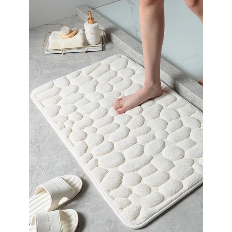 

Modern simple bathroom toilet non-slip foot mat machine washable plush floor mat household solid color quick drying absorbent ma