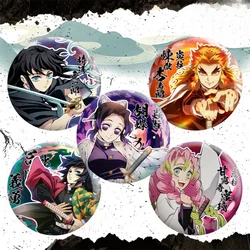 58mm Cartoon Lovely Brooches Kamado Tanjirou Kamado Nezuko Agatsuma Zenitsu Figure Badge Trendy Enamel Pin Accessory Fans Gift