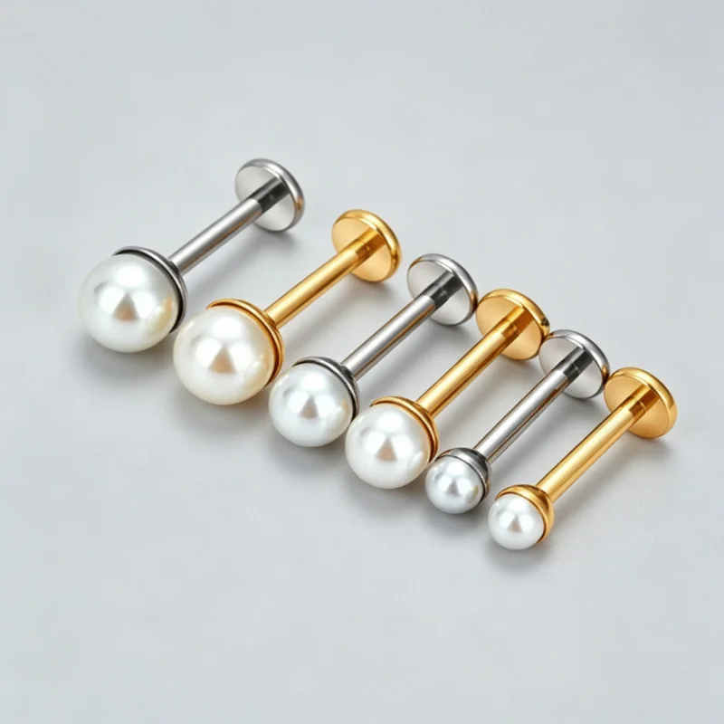 G23 Titanium Piercing Set Cute Flatback Stud Tragus Helix Conch Earring Nostril Lip Ring Gift