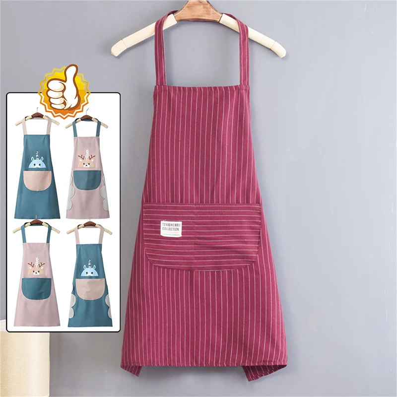 Sleeveless Apron for Women Home Kitchen Waterproof Oil-proof Fashionable Adult Protective Clothing