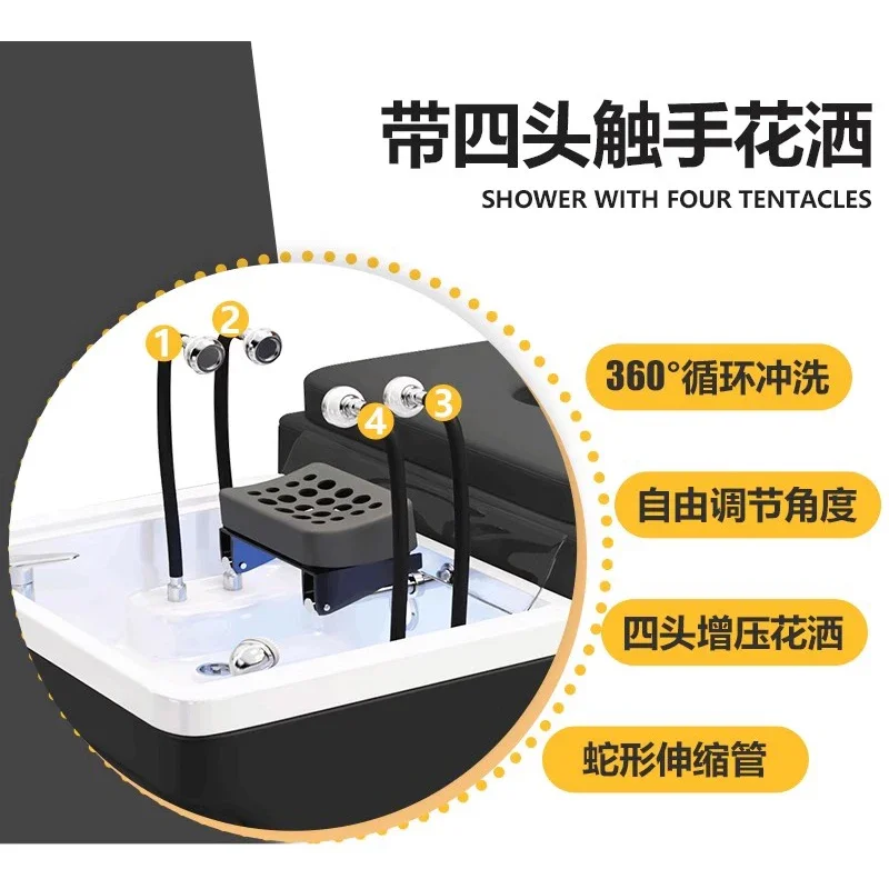 샤워 싱크대 샴푸 침대, 물 순환 헤드, 헤어 테라피, 의자, 헤어 워시 라운지, 뷰티 가구