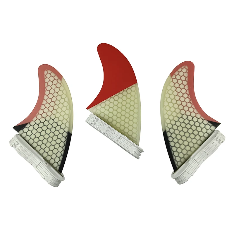 Tri Surfing Fins UPSURF FCS 2 Medium/Large Surfboard Fins Quilhas 3 Pcs/set Double Tabs 2 Fibreglass Honeycomb Short Board Fins