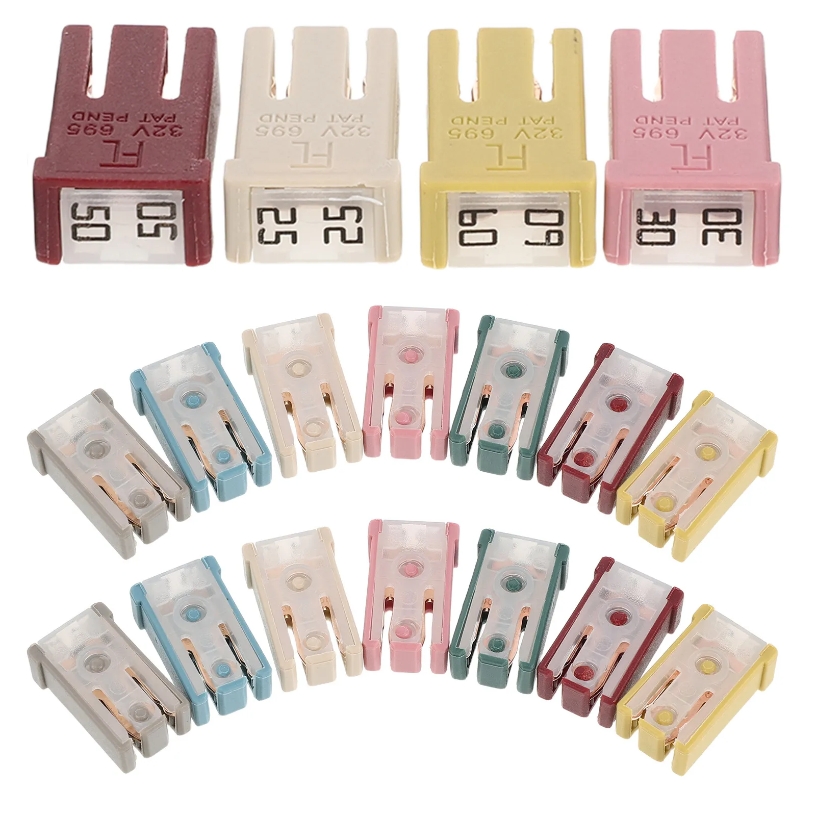 18Pcs Automotive Fuse Slow Blow Mini Box Shaped Car Truck Rv Marine Auto Circuit Camper Fuse Replacement Holder Connector Kit
