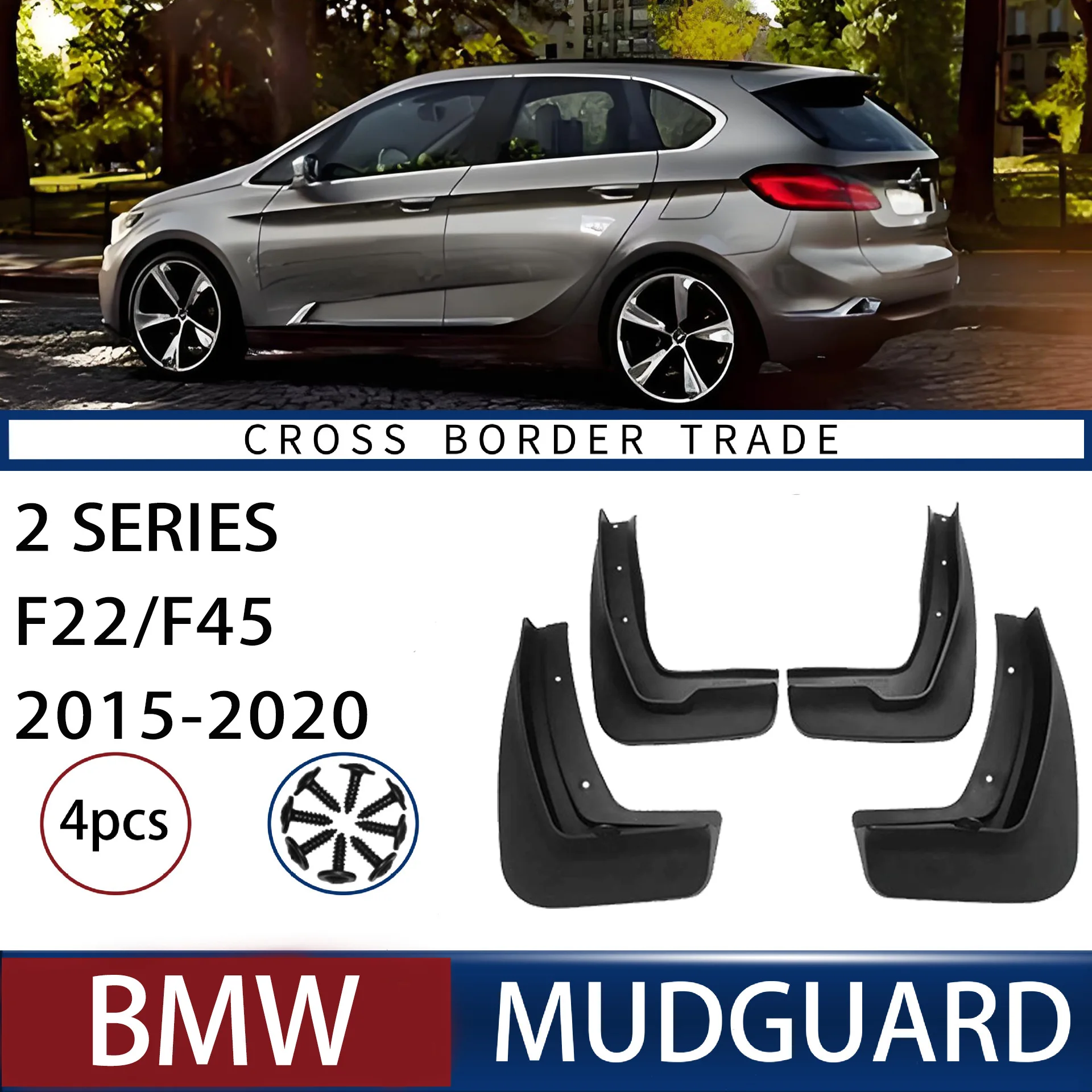 

For BMW 2 Series F22 F45 2015-2020 Mudguards Fender Mudflaps Front Rear Flares Splash Guards Cover Car Accessorie