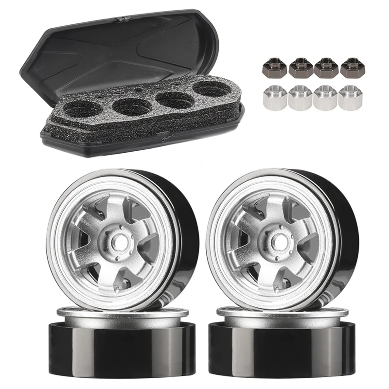 

X18A-4Pcs 92G 1.0In Metal Beadlock Wheel Hub For Axial SCX24 AX24 Traxxas TRX4M FMS FCX24 1/18 1/24 RC Crawler Car Upgrades