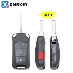 XNRKEY 4 pulsanti di ricambio pieghevole a distanza pieghevole chiave dell'automobile Shell per Porsche Cayenne 2004 2005 2006 2007 2008 2009 2010 portachiavi