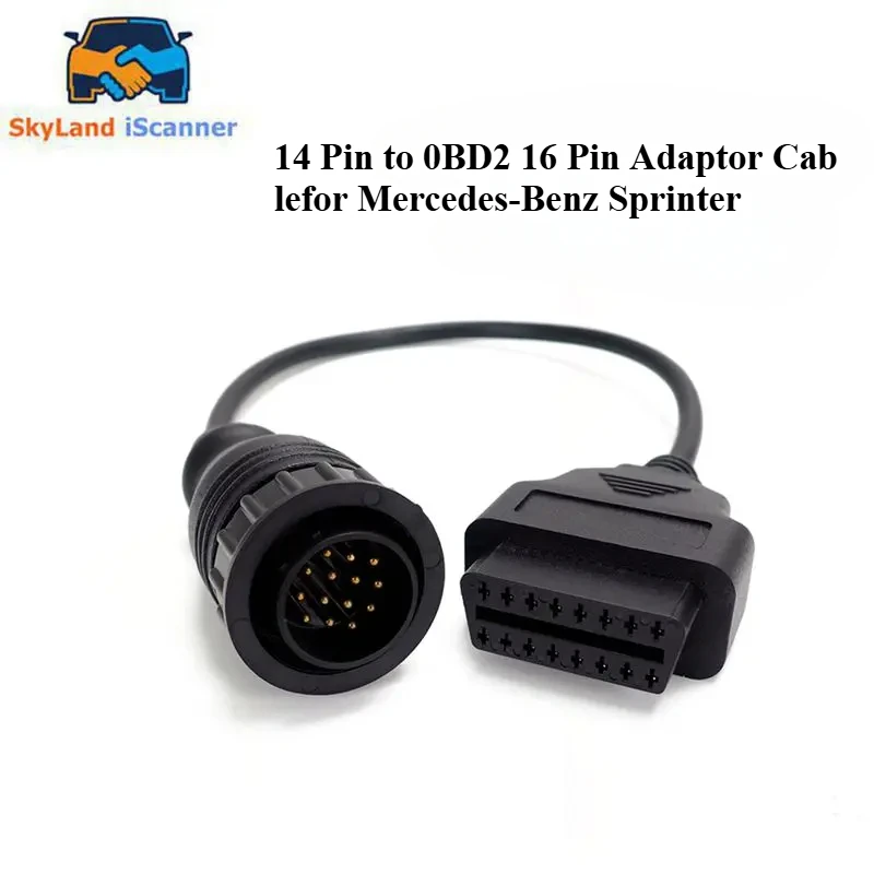 

Latest Mercedes FOR BENZ Sprinter 14pin To 16Pin Car Diagnostic Cable 14 Pin To OBDII OBD2 OBD II ODB 2 16 Pin Adapter