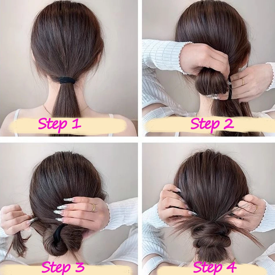 وصلات شعر صناعية طويلة متموجة ذاتية الملء على شكل ذيل حصان مع شريط مطاطي مرن حزمة شعر مضفرة للنساء تزيد من الشعر