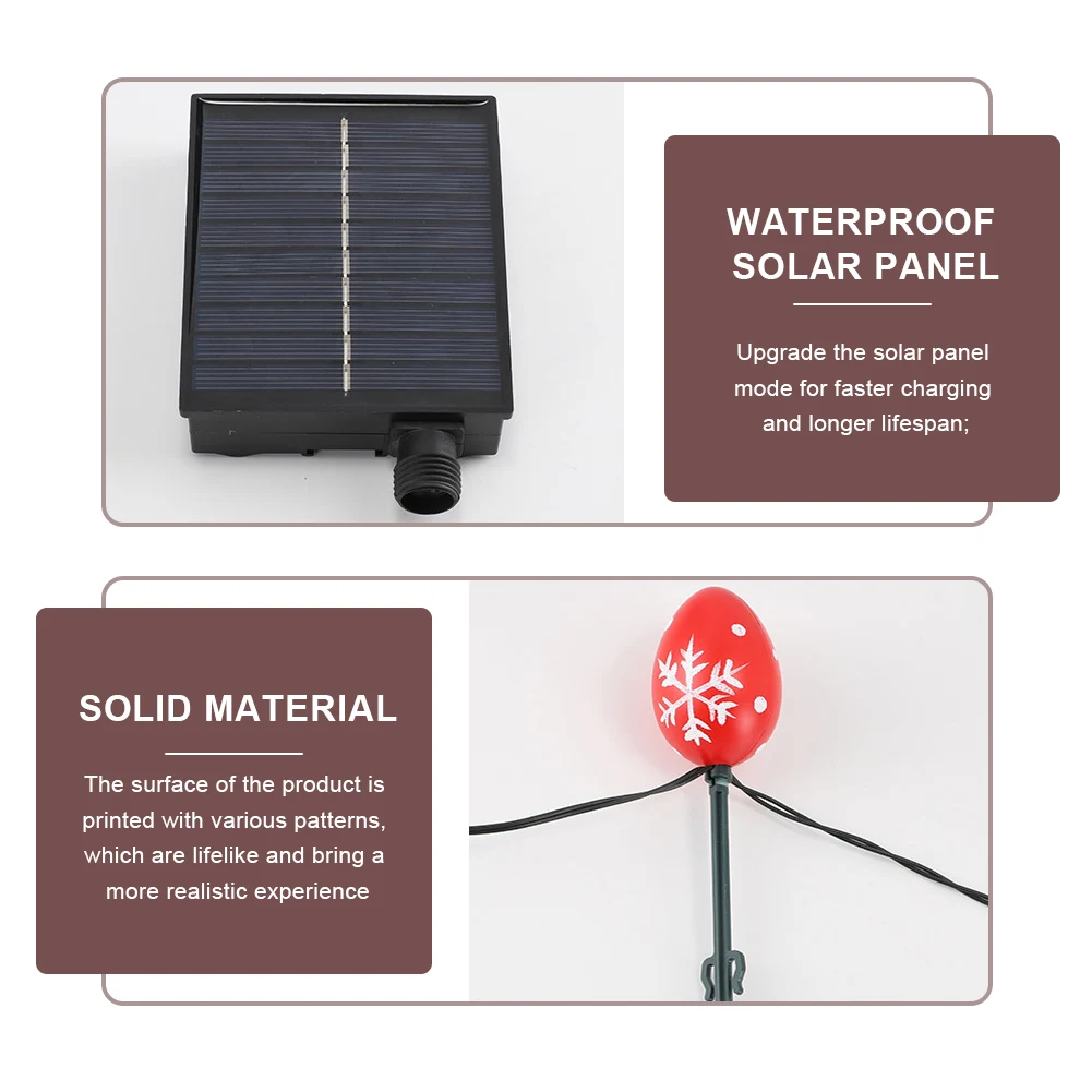 Solar Powered Easter Egg String Lights 20LED Easter Egg Decorative Lights IP65 Waterproof Light Up Stake Egg for Path Lawn Decor