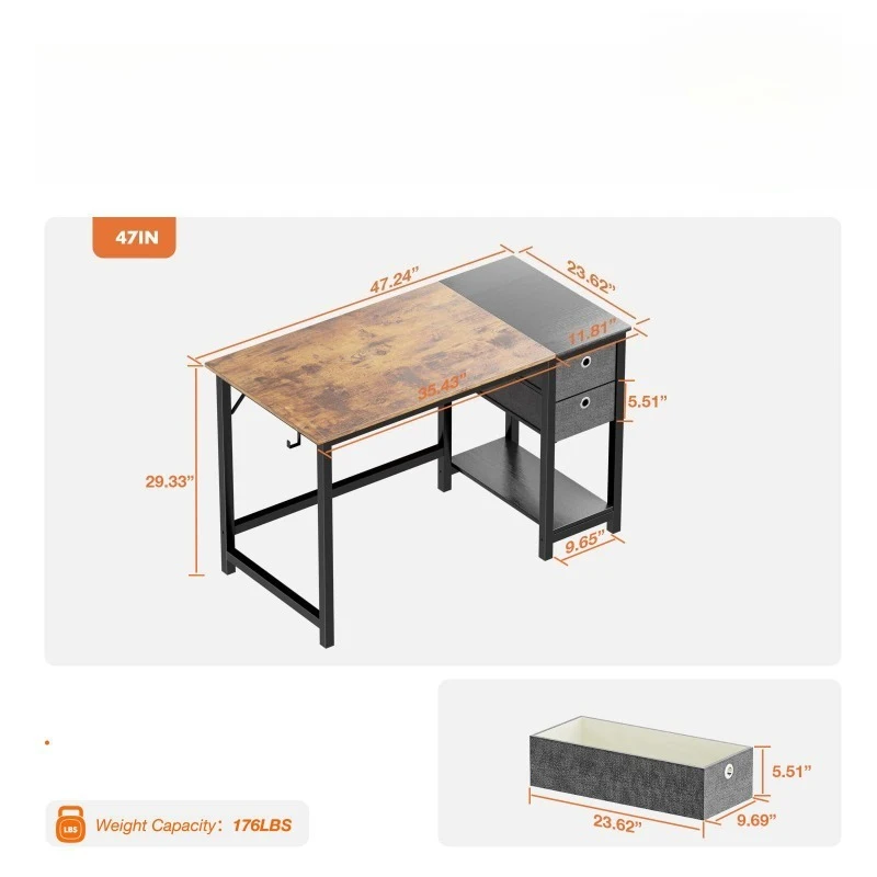컴퓨터 책상 데스크탑 가정용 침실 학생용 책상 원목 심플 서랍형 학생용 책상