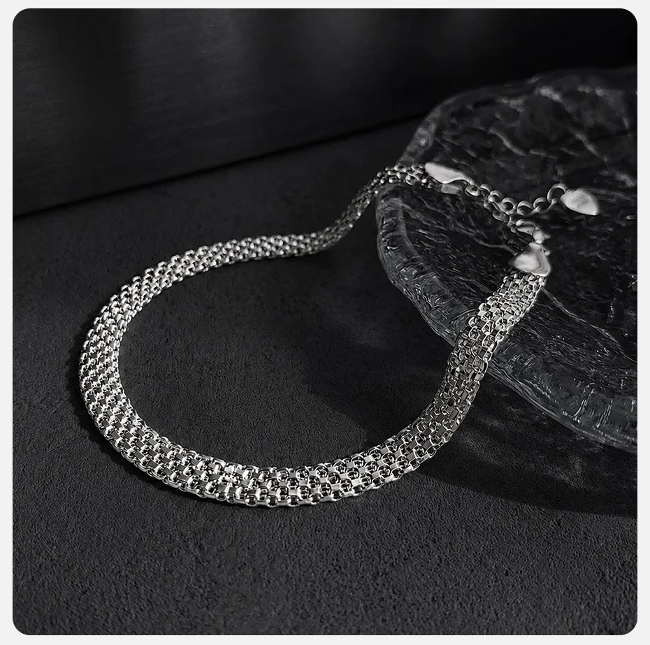 Vnox Silberfarbenes Mesh-Armband für Herren, 5,2 mm Kupfer-Spitzenarmreif, verstellbarer Karabinerverschluss, Herzanhänger, minimalistisches Schmuckgeschenk – Detail 5