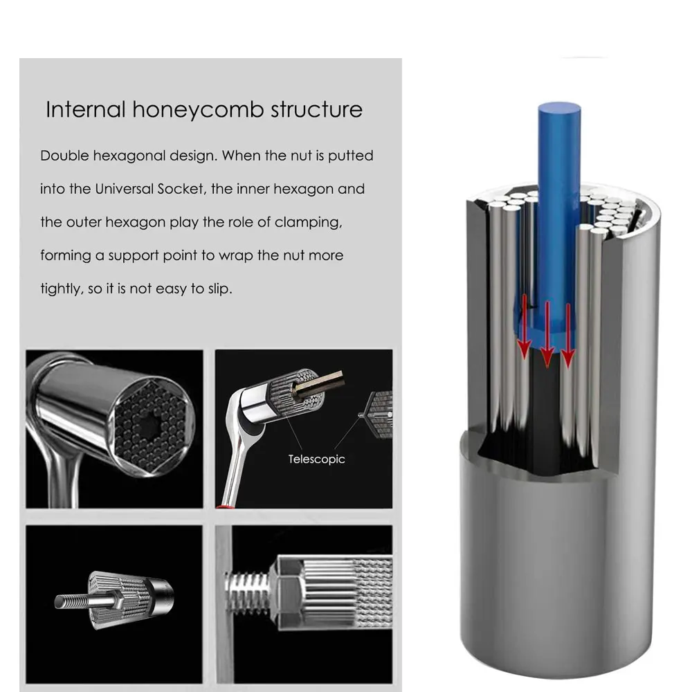 Binoax-Herramientas de enchufe universales, Kit de reparación de llave multifunción con taladro eléctrico y adaptador de Llave de trinquete, 3 uds.