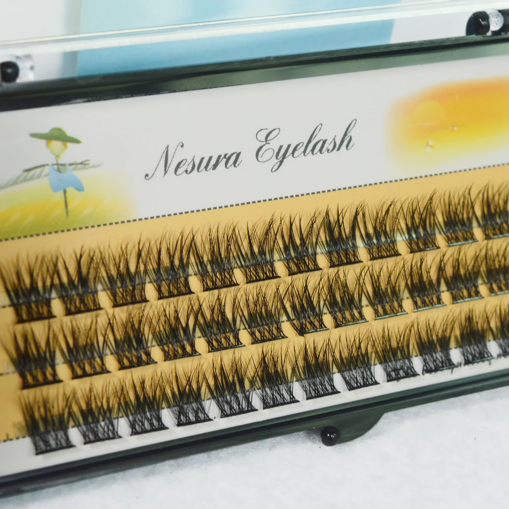 L02 DIY 36 PCS Cluster Lashes 3D Natural Bunch 16mm D Curl Segmented Beam Individual Mink Tufted Eyelash Fine Lash Tip