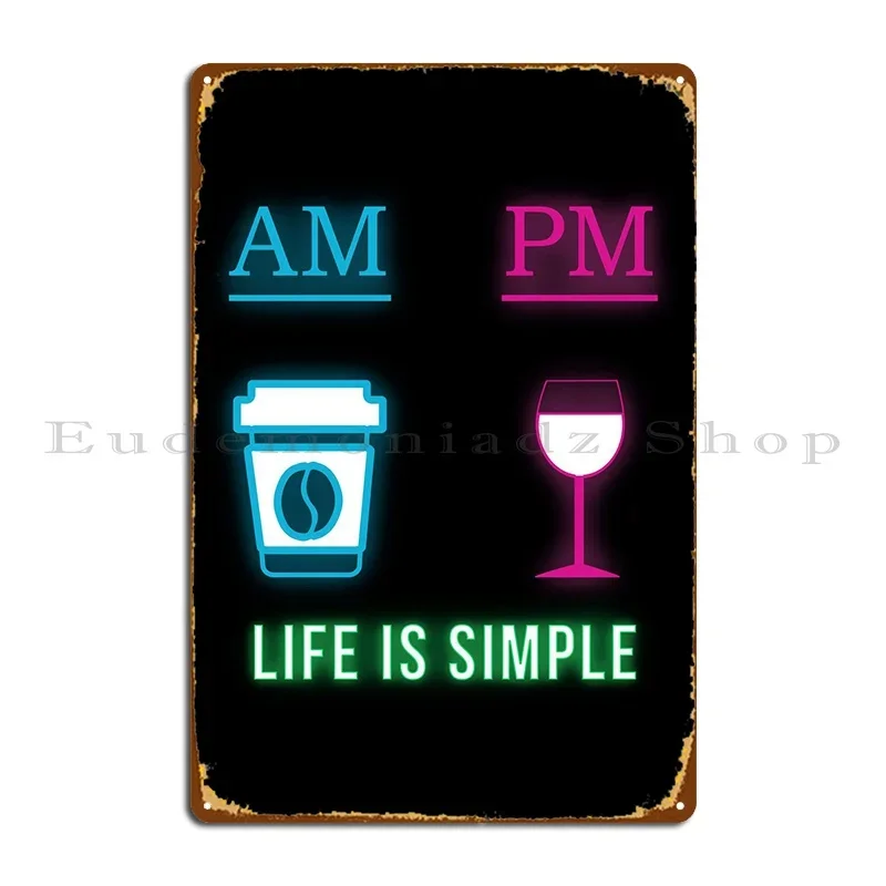 Coffe And Wine Neon Sign Metal Sign Wall Decor Cave Wall Mural Party Character Tin Sign Poster
