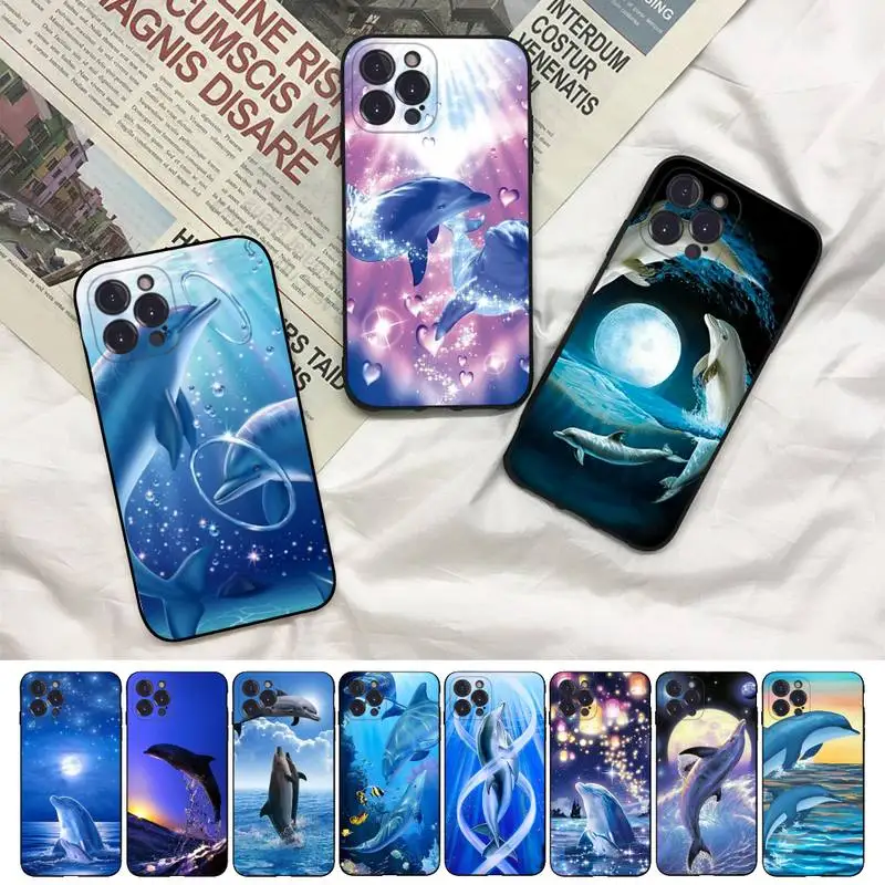 ocean dolphin Phone Case For iPhone 8 7 6 6S Plus X SE 2020 XR XS 14 11 12 13 Mini Pro Max Mobile Case