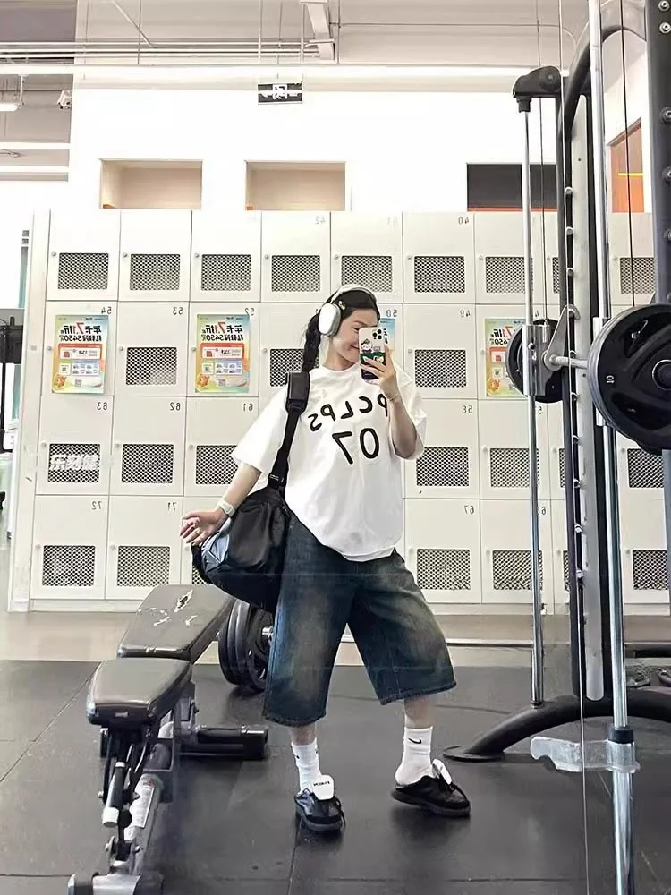 

Широкие джинсы в стиле ретро в американском стиле High Street на семь футов, женские утягивающие свободные прямые джинсы с высокой талией больших размеров