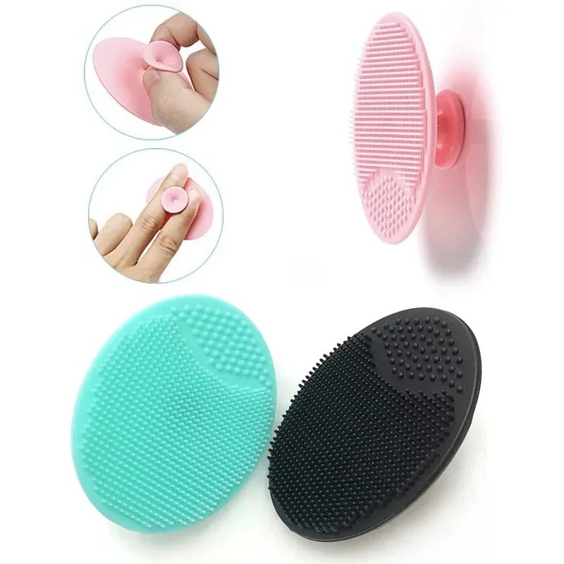 1/2/3/4pcs Silicone Face Wash Brush Clean Pores Baby Shampoo Brush Baby Bath Brush Soft Hair Round Shampoo Comb Home Use