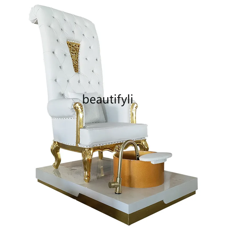 

Nail Art Foot Bath Chair Golden Nail Shop Single Foot Soaking Bath Therapy Sofa Chair