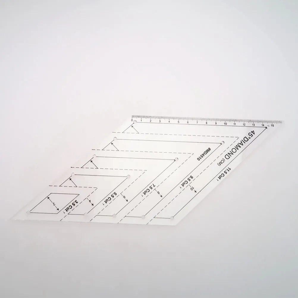 Rhomboid Quilting Ruler 45 Degree Transparent Plastic Template Precise Scale for Stitching Sewing Cutting Clothes Making view 6