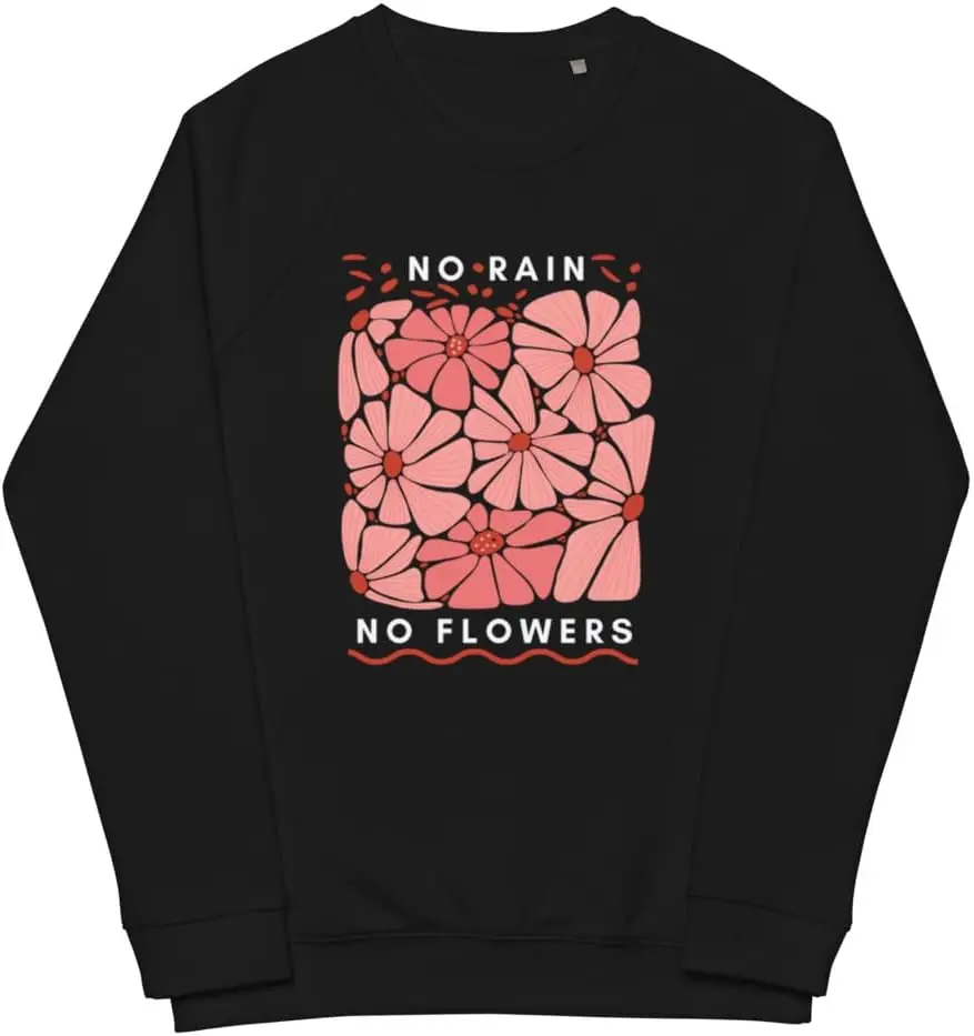 No Rain Unisex organic raglan sweatshirt