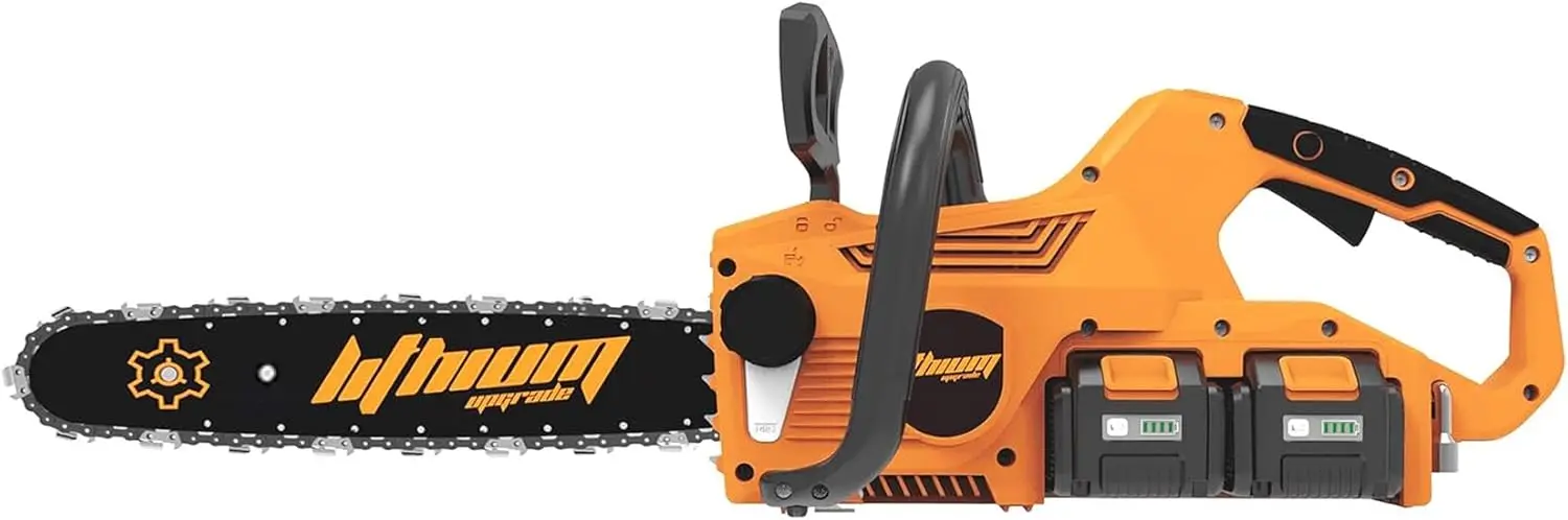 

42V Brushles Cordless Chainsaw Lithium-ion 16-Inch Lightweight Chainsaw Kit - 4.0AH Lithium Battery and Charger Included, Yellow
