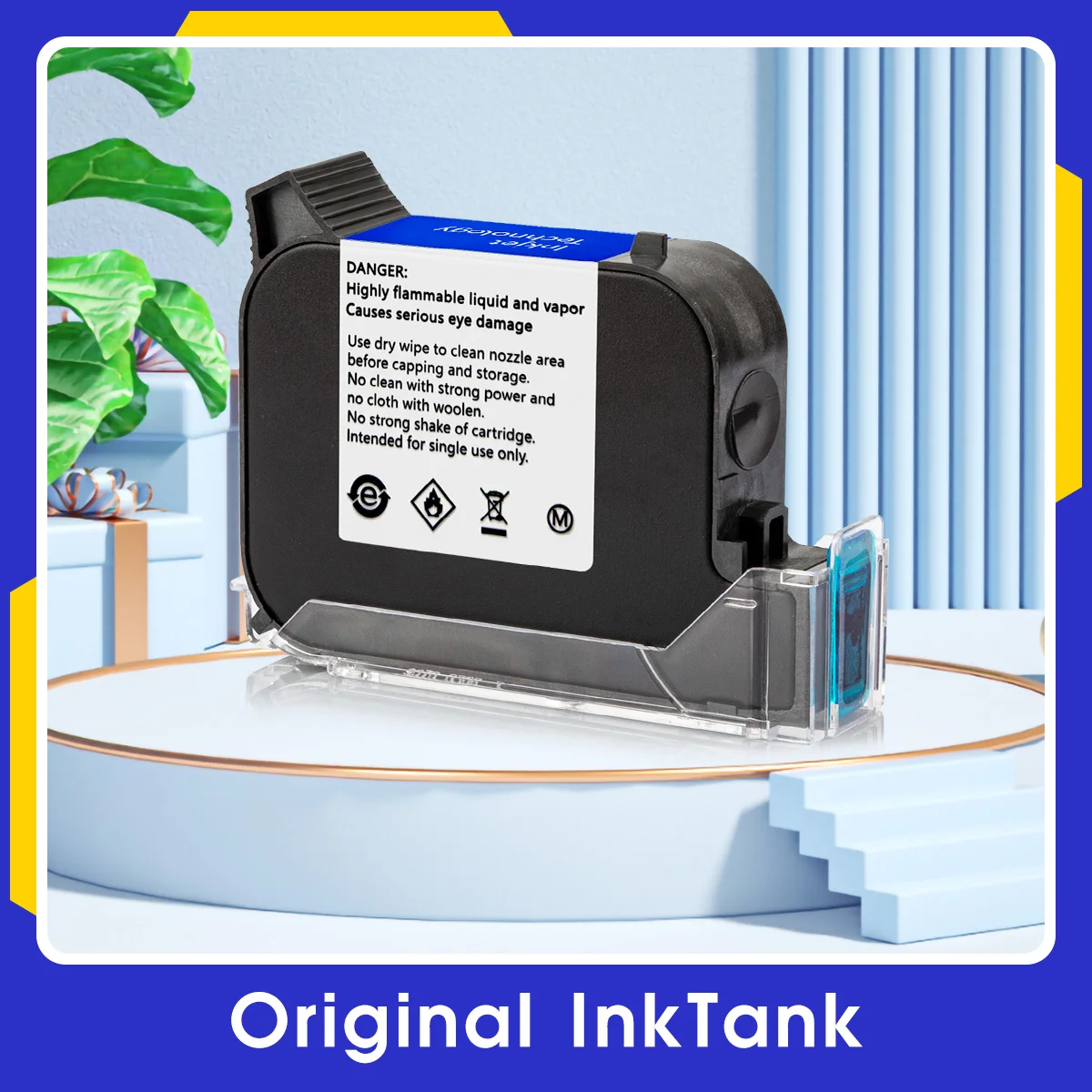 130/254 12.7mm Universal Ink Tank Fast Dry High Adhesion for Smooth Surfaces Compatible with Handheld & Online Inkjet Coders
