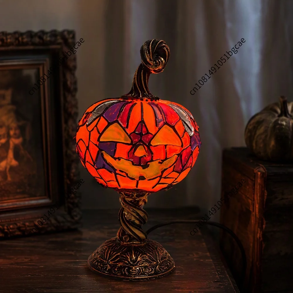 Halloween Night Light Multi-Purpose Resin Decorative Ornament Fade Resist Halloween Decorative Lamp for Home Bedroom Living Room