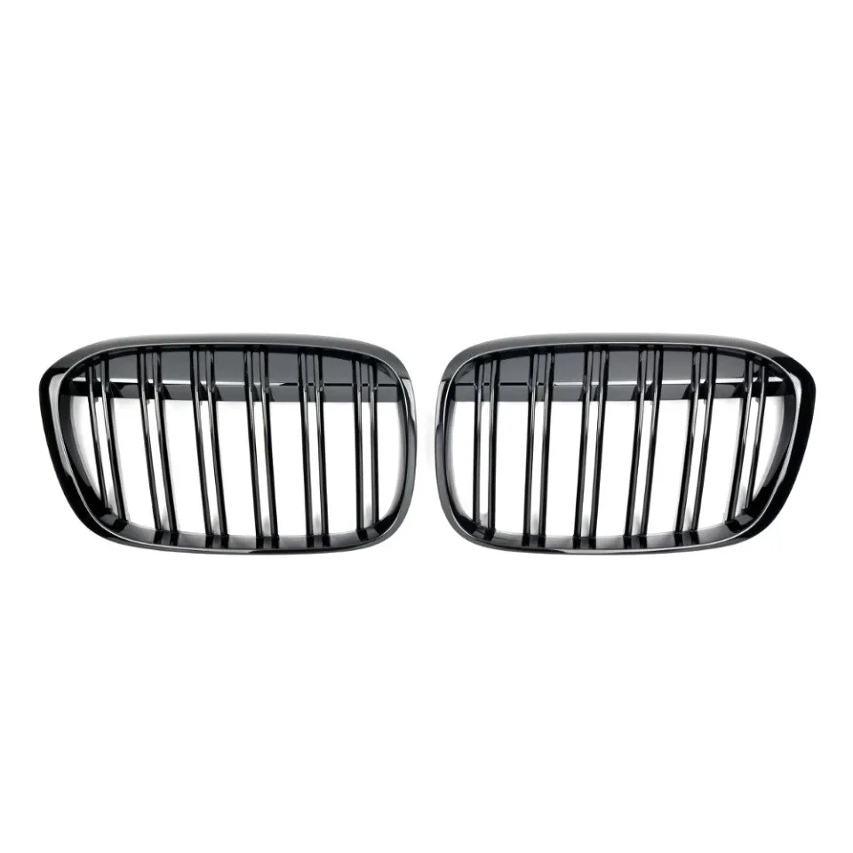 XVIP glänzende schwarze Diamanten-Stil Frontstoßstangen-Nierengitter für BMW X1 F48 F49 2016–2019. Oberes Racing-Gitter im glänzenden Linien-Stil – Detail 7