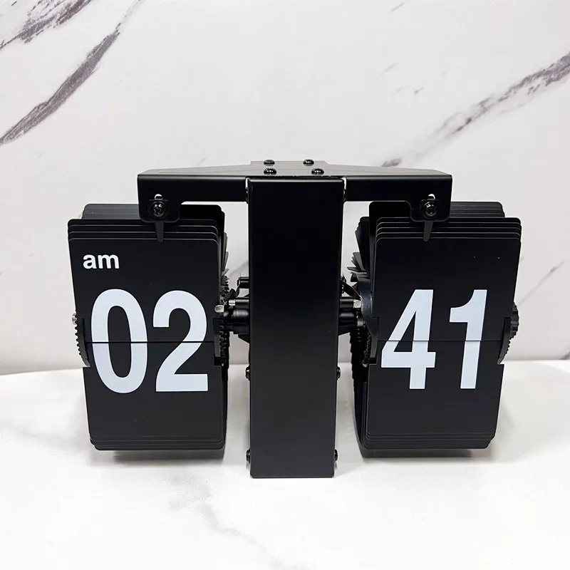 Retro Flip Table Clock Digital Page Turning Desk Watch Luxury Mechanical Tabletop Clocks Aesthetic Living Room Desktop Watches