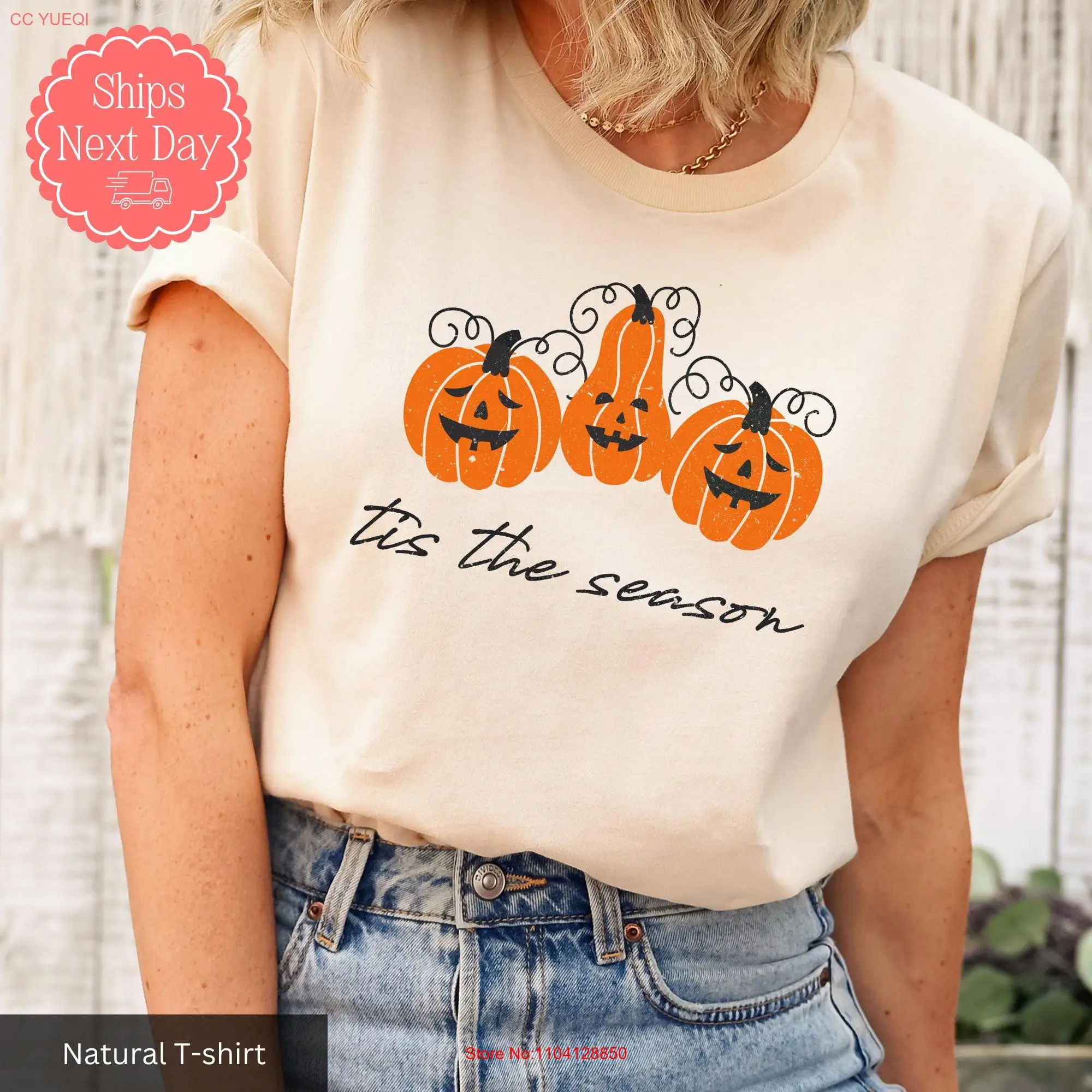 Camiseta de temporada de Halloween para amantes de las calabazas, colores cómodos, manga larga o corta