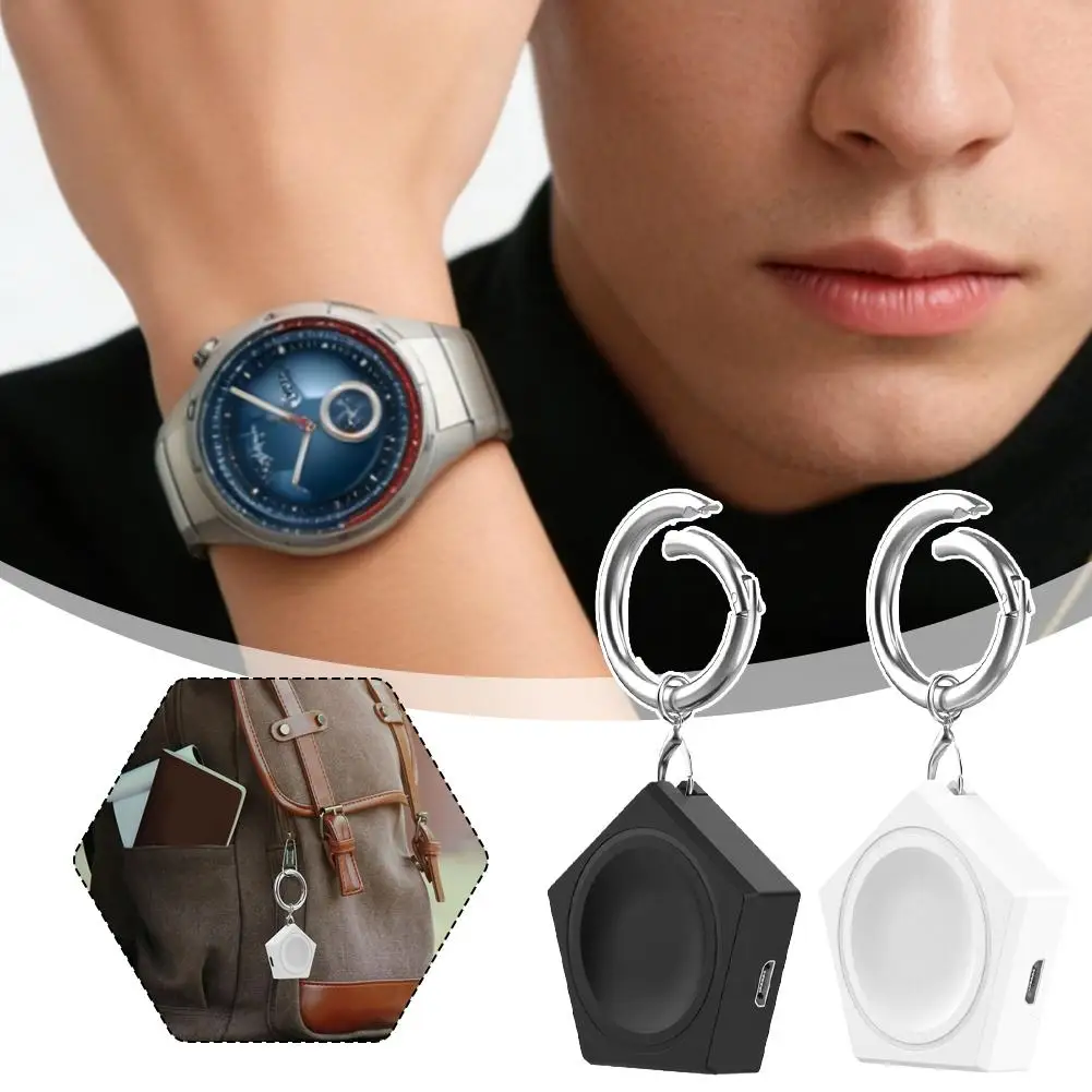 

Док-станция для зарядки умных часов Huawei GT5, Google Pixel, Samsung Galaxy Watch, портативная зарядка для смарт-часов с брелоком