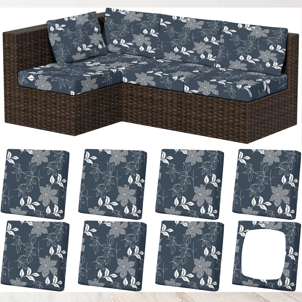 Summer Outdoor Sofa Cover with Floral Pattern, Milk Silk Material, Elastic Fit, Pet - Friendly, Machine -