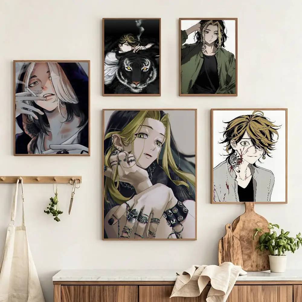 K-Kazutora Tokyo-R-Revengers Poster HD Self Adhesive Waterproof Wall Art Ideal for Home Office Dorm Gift Customizable