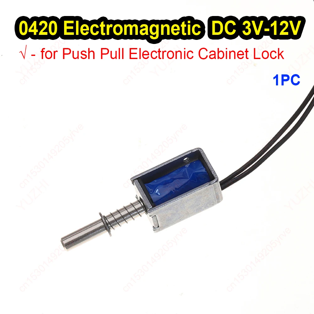 

Электромагнитный соленоидный клапан DC 3В 5В 6В 12В для электронного замка-защелки шкафа с пружинным механизмом возврата