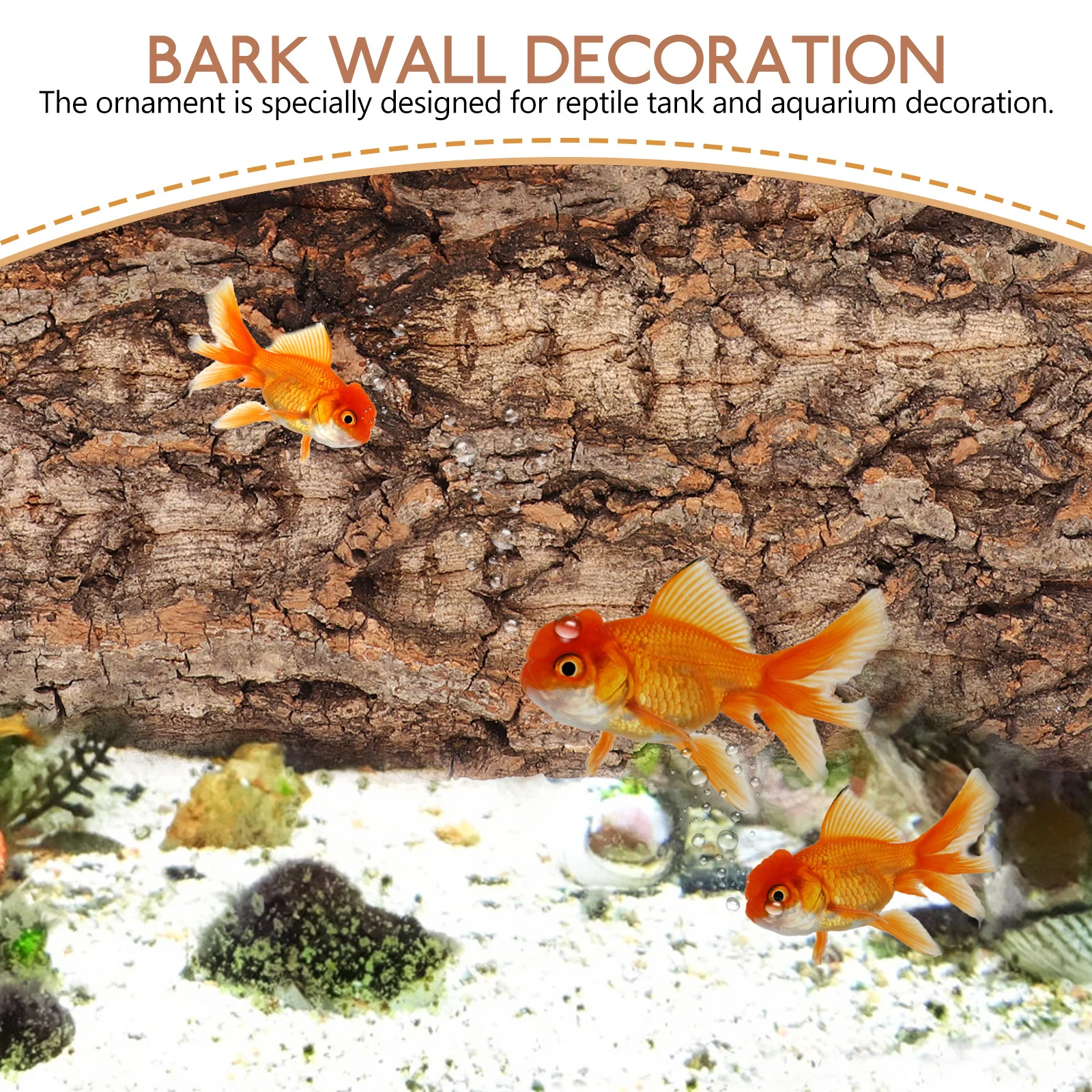 

3Pcs Reptile Bark Background Natural Durable Terrarium Decor Aquarium Tank Bark Decorative Reptile Accessory Terrarium Decor