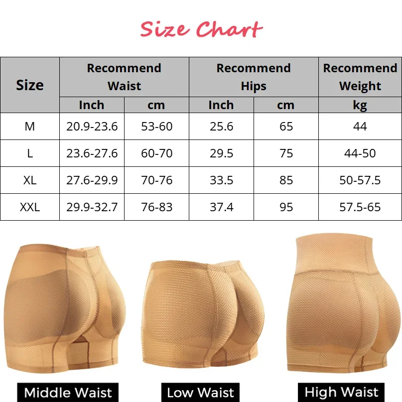 Hip Enhancer Invisible Lift Butt Lifter Shaper Padding Panty Push Up Bottom Boyshorts Sexy Shapewear Panties