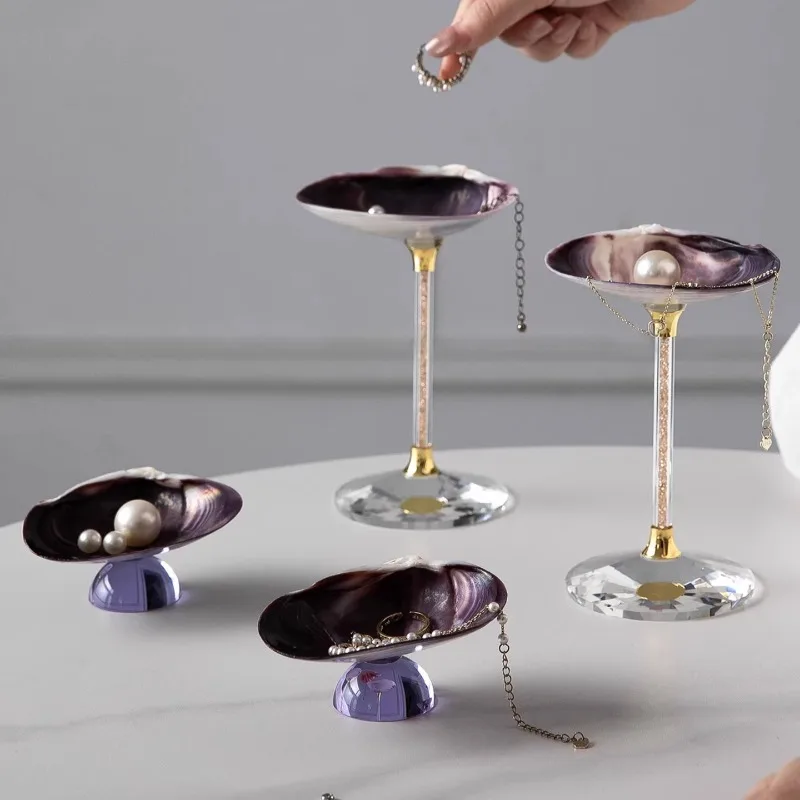 

Креативный поднос для хранения из натуральных ракушек, изысканный подсвечник из ракушек, подставка для ароматических свечей, настольное украшение, поднос для колец и украшений