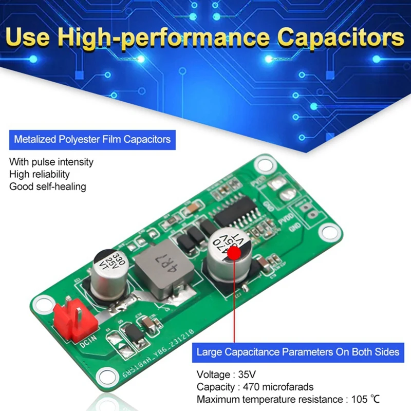 6A Current High Power Amplifier Boost Board DC-DC Boost Power Module Board Voltage 7.2-12V To 24V